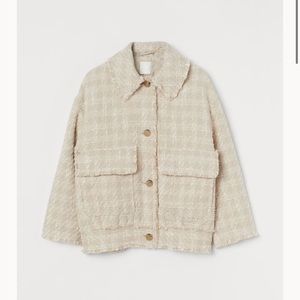 H&M beige textured weave jacket, S, NWT